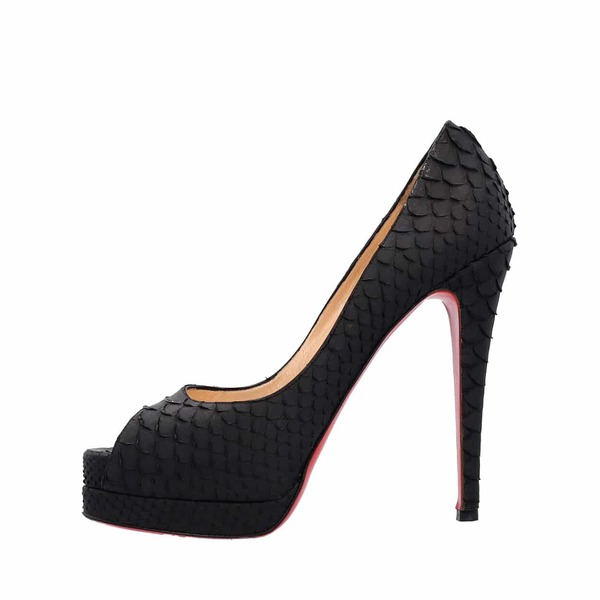 Python Open Toe Pumps Black