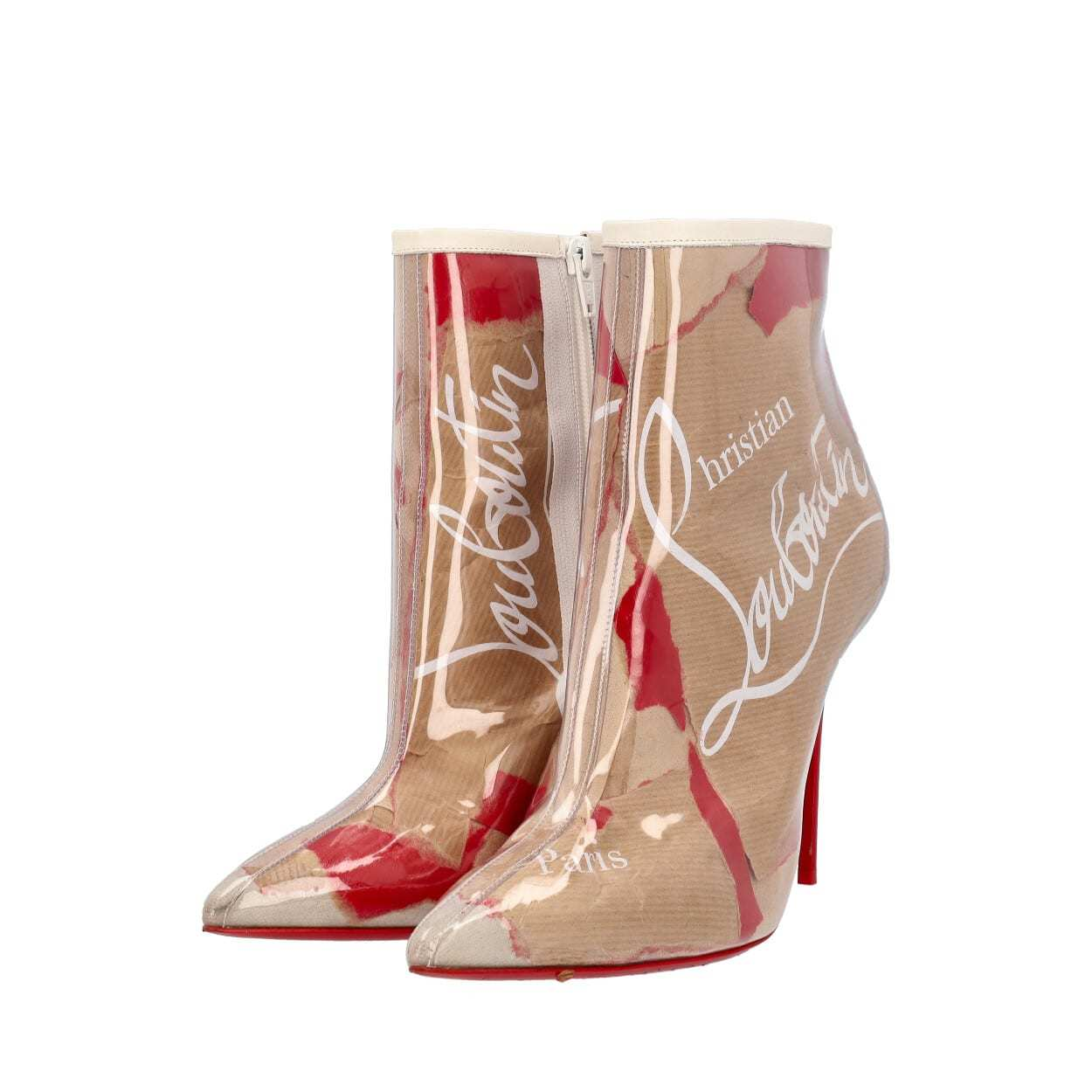 CHRISTIAN LOUBOUTIN Leather/PVC So Kate Kraft Paper Boots | Luxity