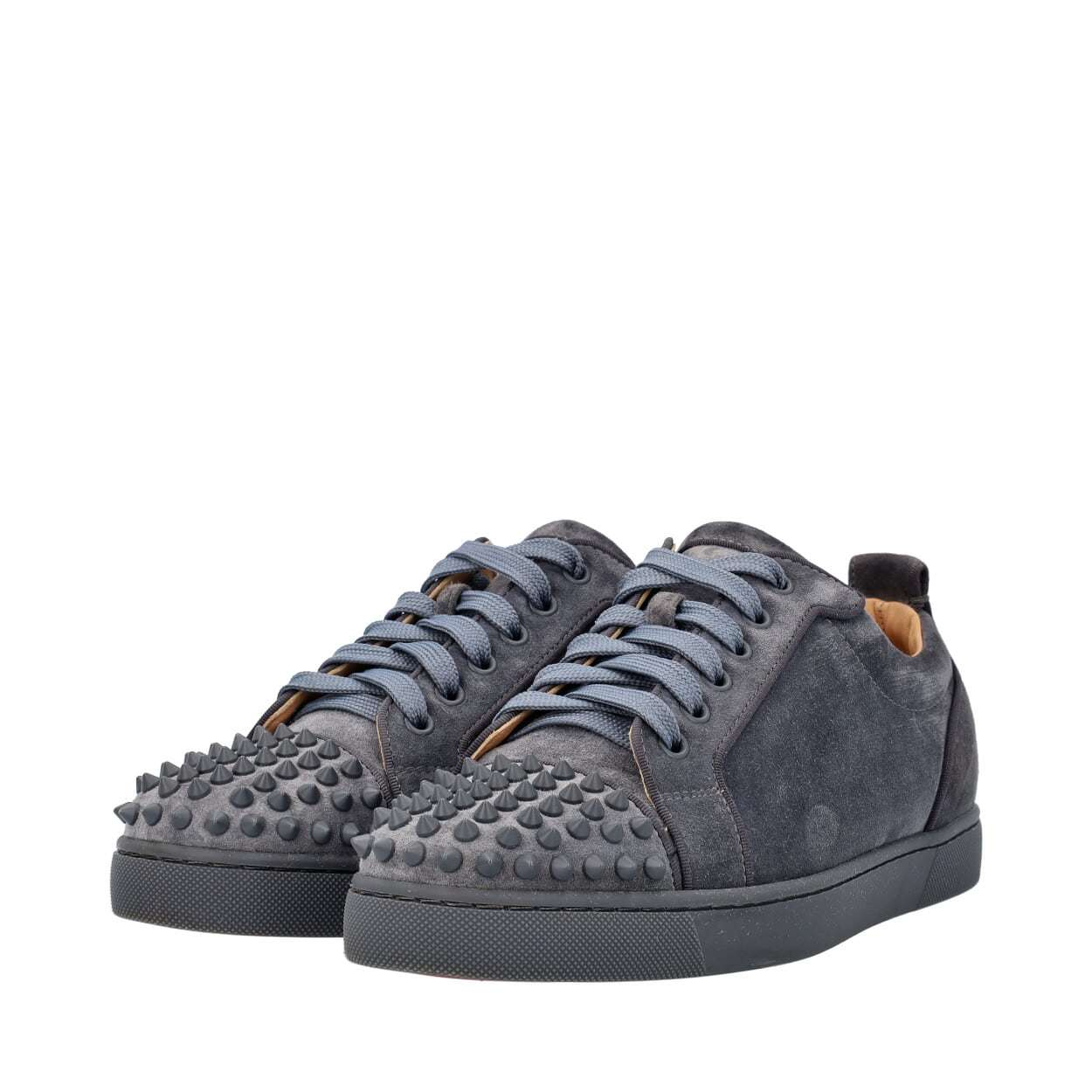 CHRISTIAN LOUBOUTIN Suede Louis Junior Spike Sneakers Grey CHRISTIAN LOUBOUTIN Suede Louis Junior Spike Sneakers Grey