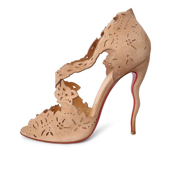 Suede Decoupadiva Open Toe Sandals Nude