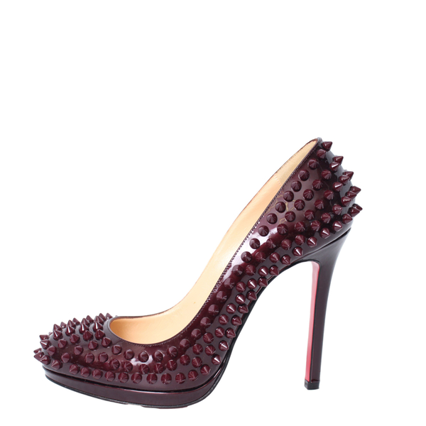 Patent Leather Spike Pumps Merlot