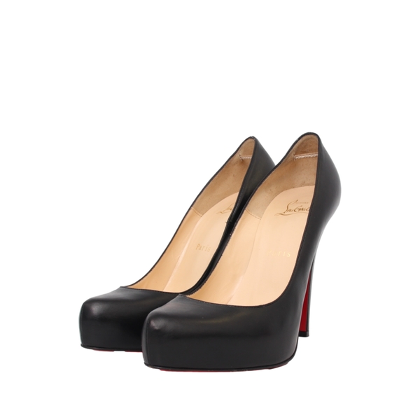 Leather Rolando Platform Pumps Black