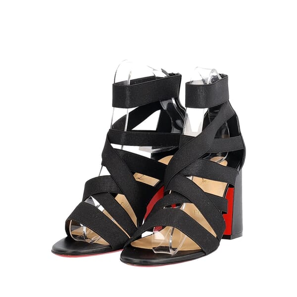 Stretch Gladiapop Strappy Sandals Black