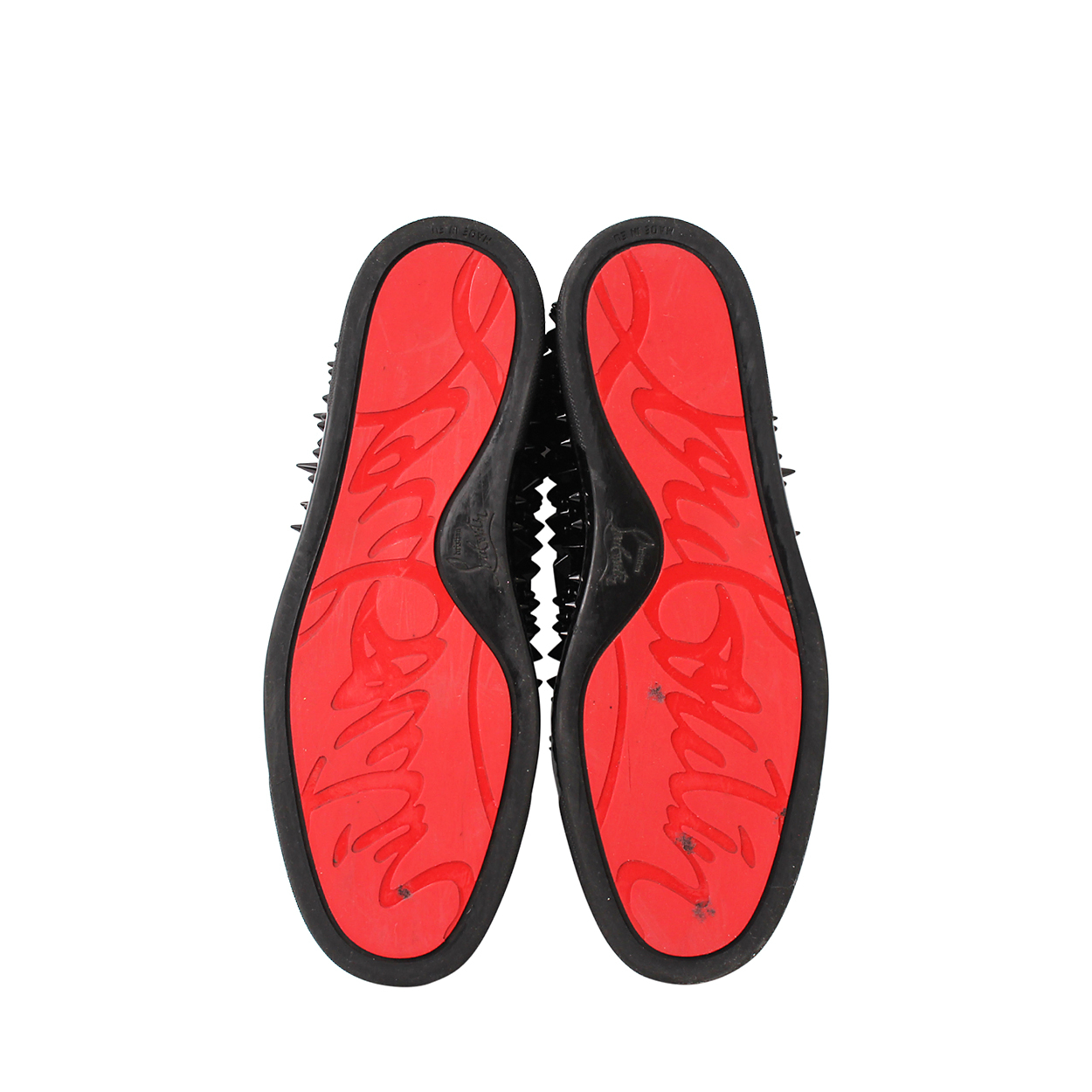 CHRISTIAN LOUBOUTIN Patent Spikes Roller Boat Spiked Slip-On