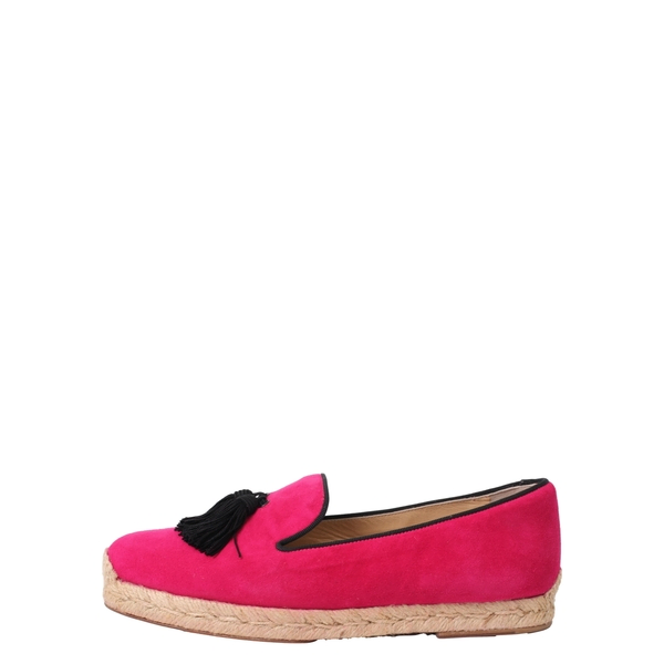 Suede Spanish Cheetah Espadrilles Fuchsia