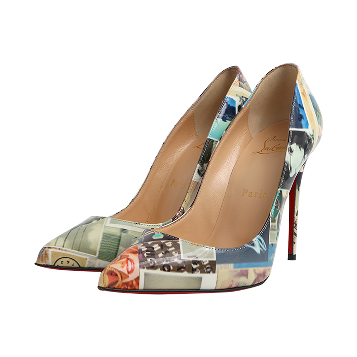 CHRISTIAN LOUBOUTIN Patent Collage Pigalle Follies Pumps