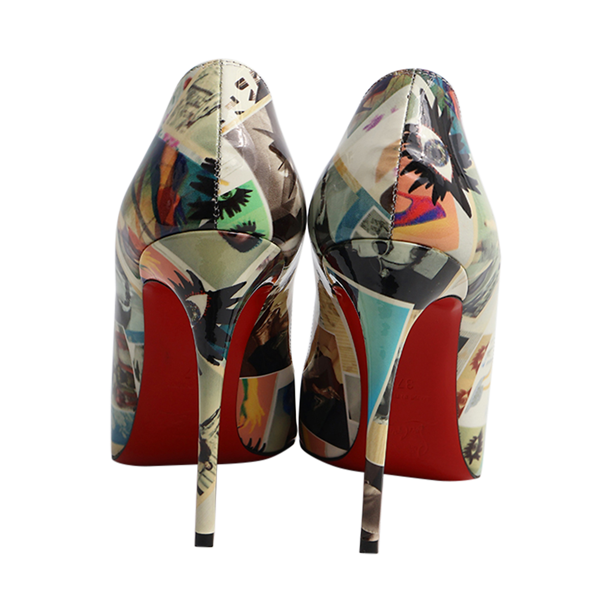 CHRISTIAN LOUBOUTIN Patent Collage Pigalle Follies Pumps