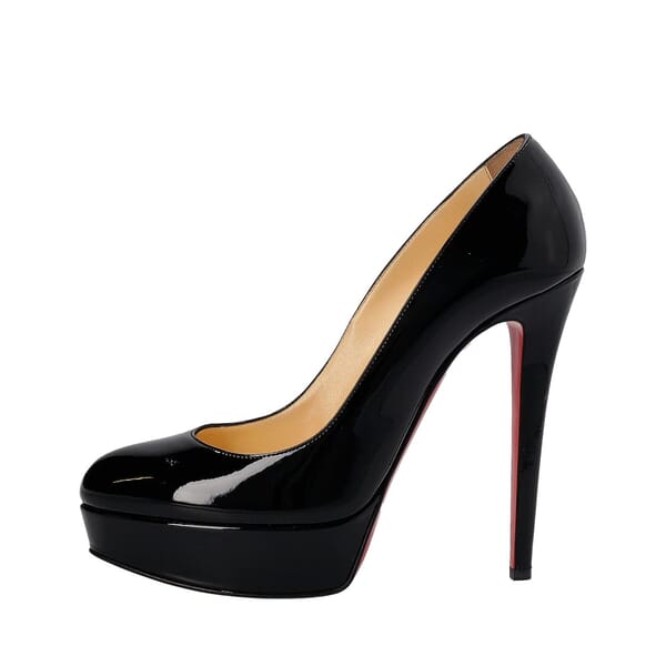 Patent Bianca Platform Pumps Black