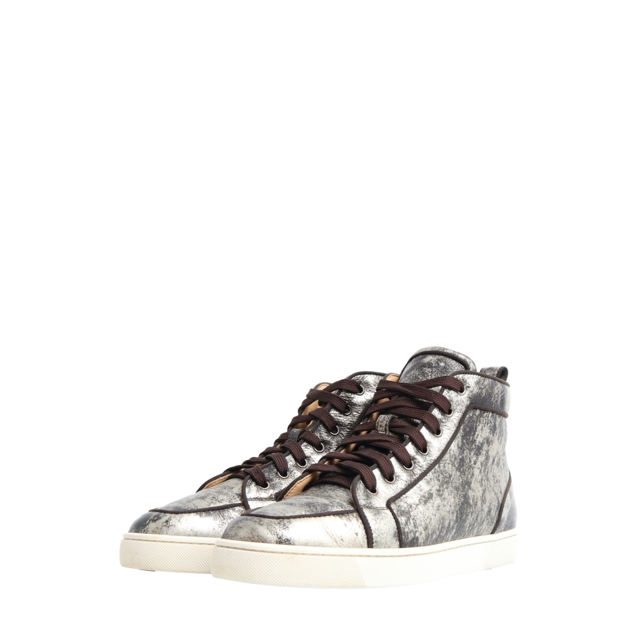 PRADA Leather High Top Sneakers Black | Luxity
