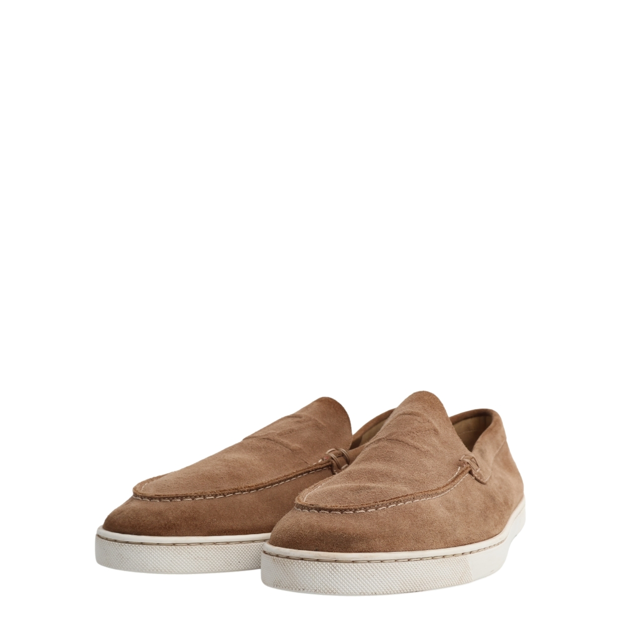 CHRISTIAN LOUBOUTIN Suede Moonboat Loafers Lionne | Luxity