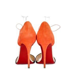 Suede/Patent Mayerling Sandals Orange/Navy, view 4