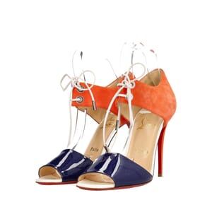 Suede/Patent Mayerling Sandals Orange/Navy