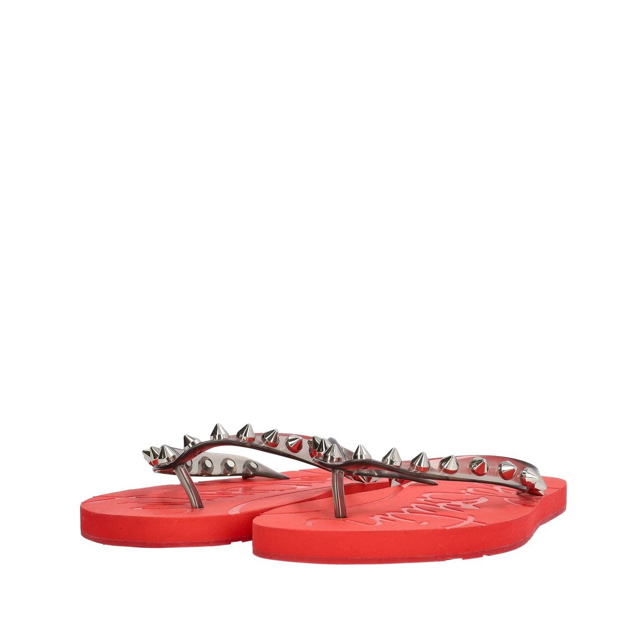 CHRISTIAN LOUBOUTIN Rubber Loubi Flip Thong Sandals Red | Luxity