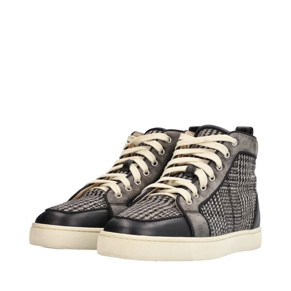 Mixed Material High Top Sneakers Black/White