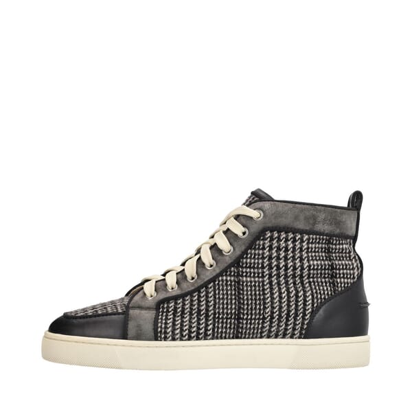 Mixed Material High Top Sneakers Black/White
