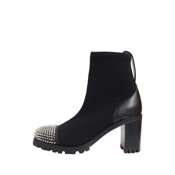 Neoprene Washy Studded Ankle Boots Black