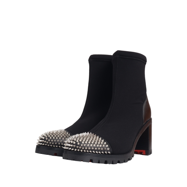 Neoprene Washy Studded Ankle Boots Black