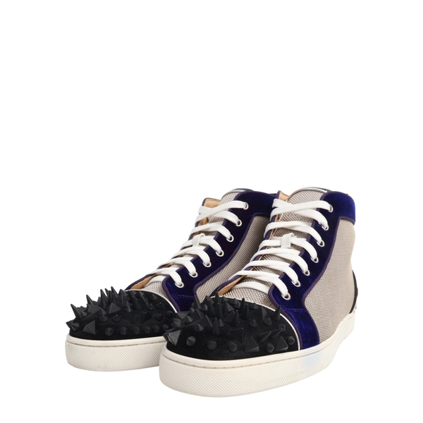 Mixed Material Lou Spikes High Top Sneakers Multicolour