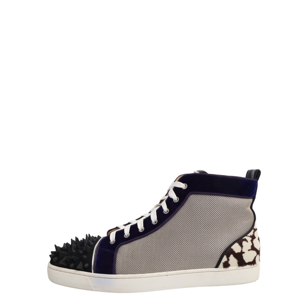 Mixed Material Lou Spikes High Top Sneakers Multicolour