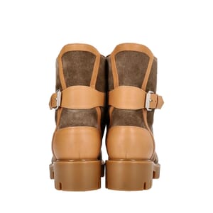 Suede Macadamia Flat Boots Taupe, view 4