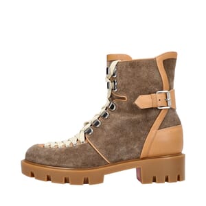 Suede Macadamia Flat Boots Taupe, view 2