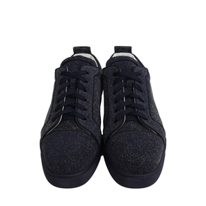 Suede/Glitter Louis Junior Sneakers Navy, view 3