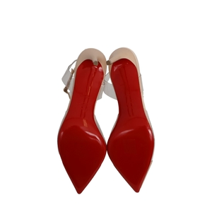 Satin/PVC Nosy Strass Pumps Champagne, view 5
