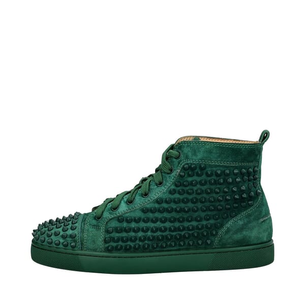 Suede Louis Spikes High Top Sneakers Green