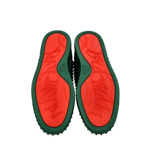 Suede Louis Spikes High Top Sneakers Green, view 5