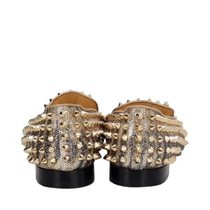 Mixed Material Spiked Rollerboy Loafers Gold, view 4