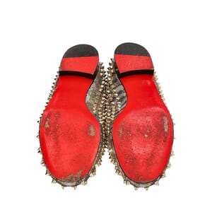 Mixed Material Spiked Rollerboy Loafers Gold, view 5