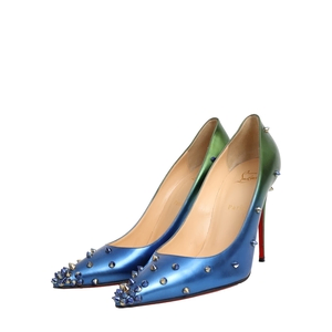 Leather Degraspike Pumps Green/Blue