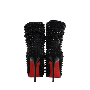 Suede Guerilla Peep Toe Booties Black, view 4