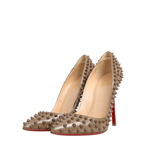 Patent Leather Spike Pumps Olive