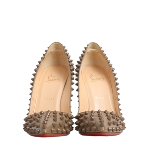 Patent Leather Spike Pumps Olive, view 3