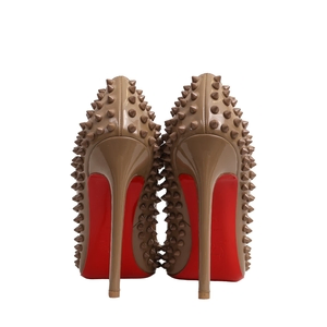 Patent Leather Spike Pumps Olive, view 4
