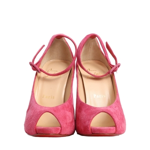 Suede Ankle Strap Pumps Pink, view 3