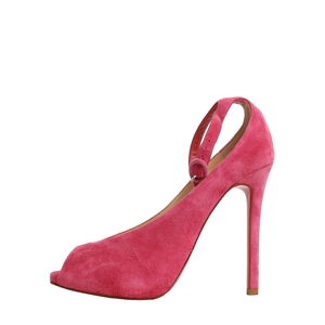 Suede Ankle Strap Pumps Pink, view 2