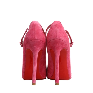 Suede Ankle Strap Pumps Pink, view 4