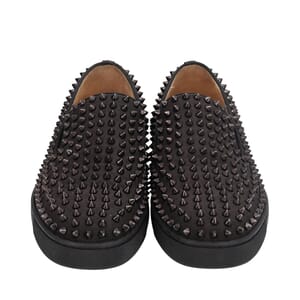 Glitter Roller Boat Slip-On Sneakers Black, view 3