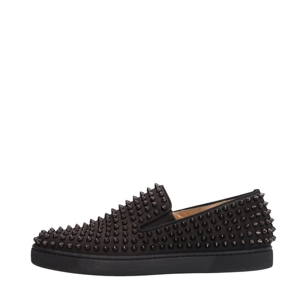 Glitter Roller Boat Slip-On Sneakers Black