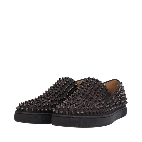 Glitter Roller Boat Slip-On Sneakers Black