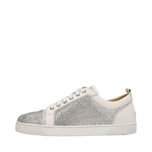 Leather Louis Junior Strass Sneakers White, view 2