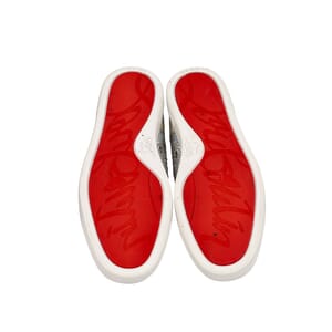 Leather Louis Junior Strass Sneakers White, view 5