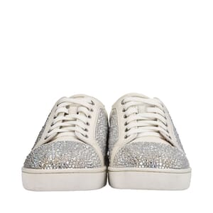 Leather Louis Junior Strass Sneakers White, view 3
