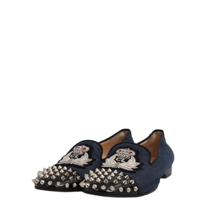 Denim Intern Flat Spiked Loafers Navy/Black
