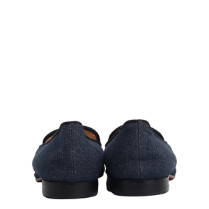 Denim Intern Flat Spiked Loafers Navy/Black, view 4