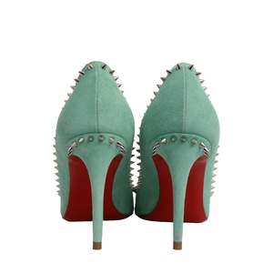 Suede Anjelina Spiked Pumps Mint, view 5