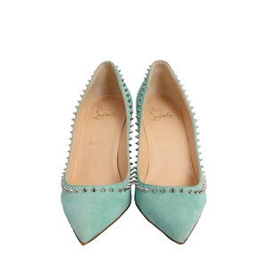 Suede Anjelina Spiked Pumps Mint, view 3