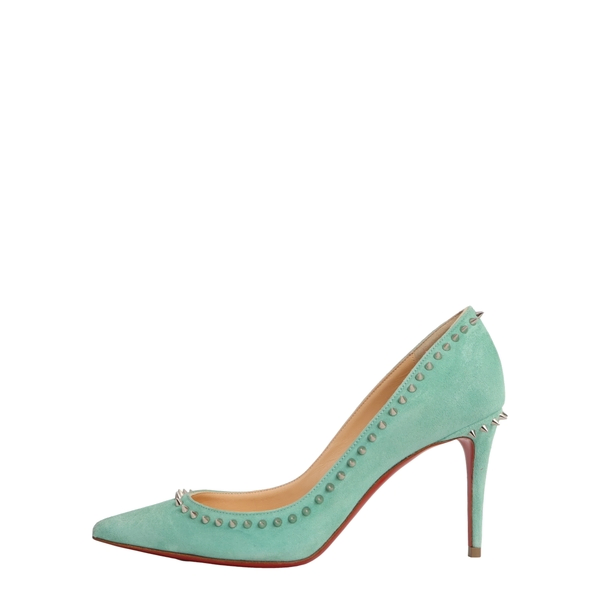 Suede Anjelina Spiked Pumps Mint